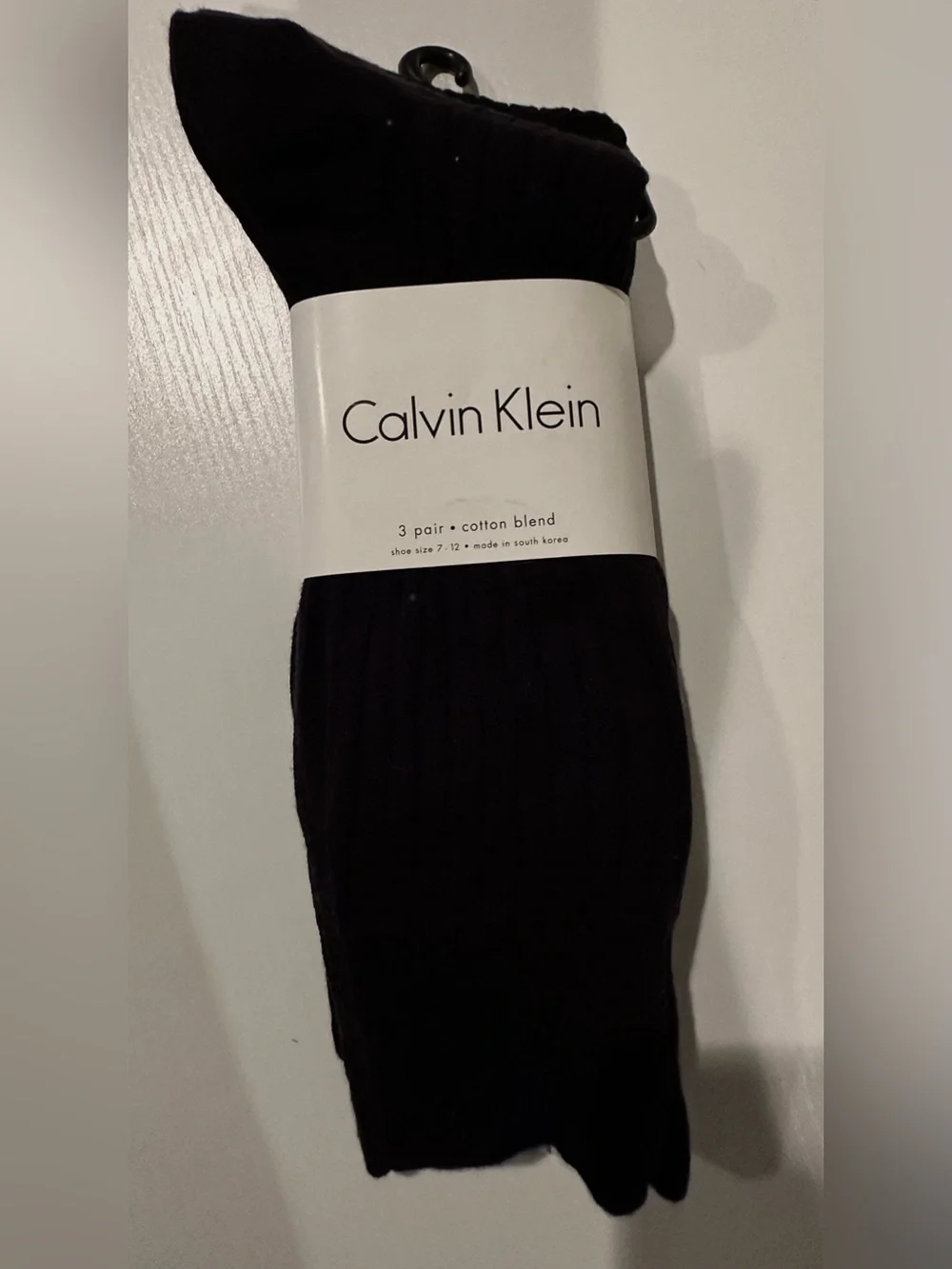 NWT Calvin Klein Men's Black Cotton Blend Socks - 3 Pack